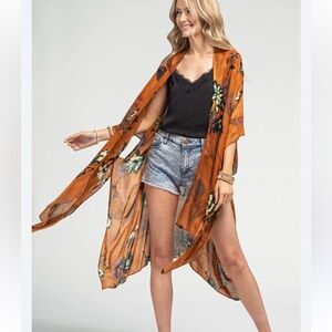 NWT Ruggine Women’s Secret Garden Kimono One Size Orange